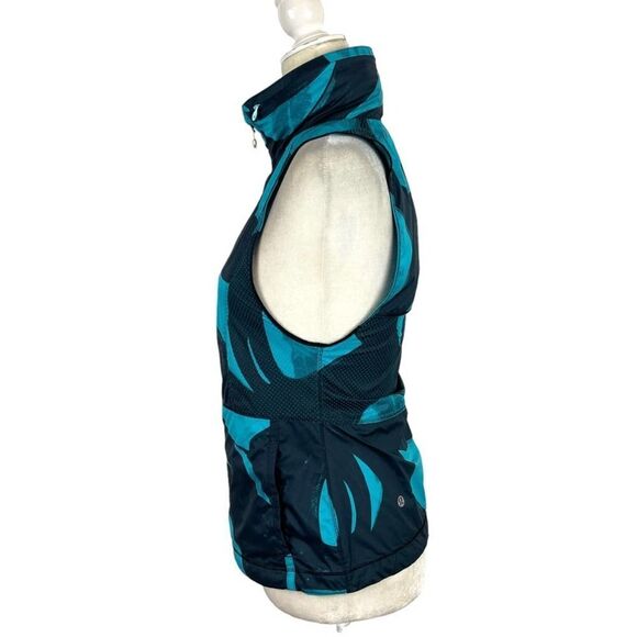 Lululemon Pack-It Sleeveless Hooded Vest Back Spin Stroke Peacock Lightweight 2 - Picture 11 of 16